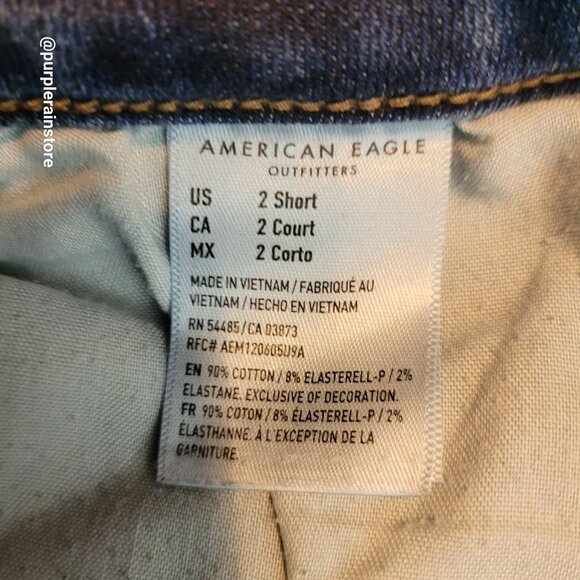 American Eagle Jeans 2 S Jegging Curvy Super Hi Rise Next Level Stretch Dark - Picture 6 of 13